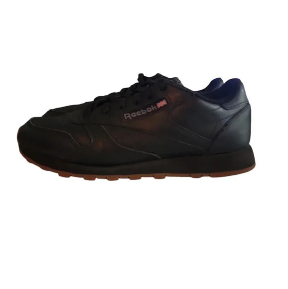 Reebok Classic Black Leather Sneakers with gum sole women's size 7.5 Y2K Retro - Picture 6 of 11